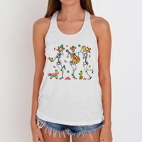 Skeleton Dabbing Cinco De Mayo Party Women's Knotted Racerback Tank