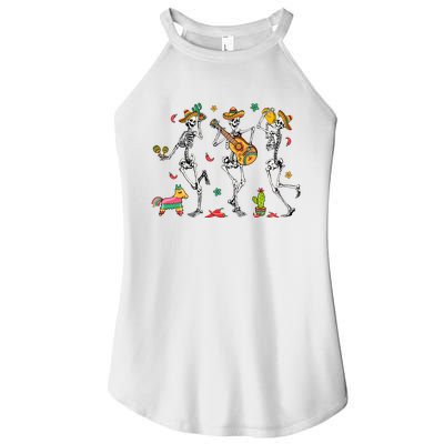 Skeleton Dabbing Cinco De Mayo Party Women’s Perfect Tri Rocker Tank