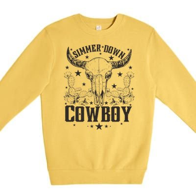 Simmer Down Cowboy Apparel Cowboy Lover Premium Crewneck Sweatshirt