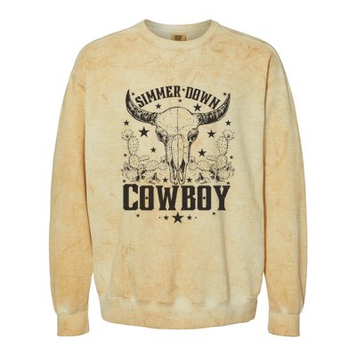 Simmer Down Cowboy Apparel Cowboy Lover Colorblast Crewneck Sweatshirt