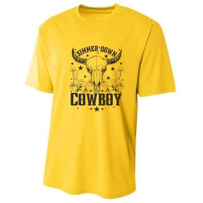 Simmer Down Cowboy Apparel Cowboy Lover Performance Sprint T-Shirt