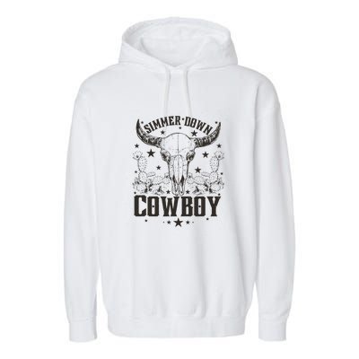 Simmer Down Cowboy Apparel Cowboy Lover Garment-Dyed Fleece Hoodie