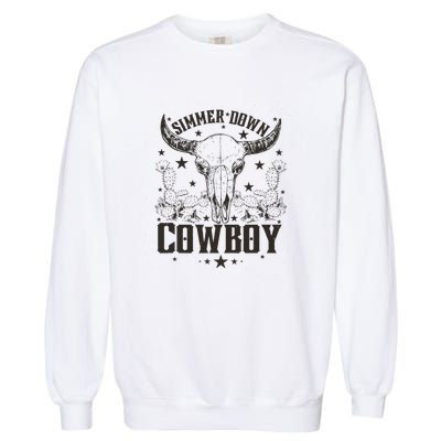 Simmer Down Cowboy Apparel Cowboy Lover Garment-Dyed Sweatshirt