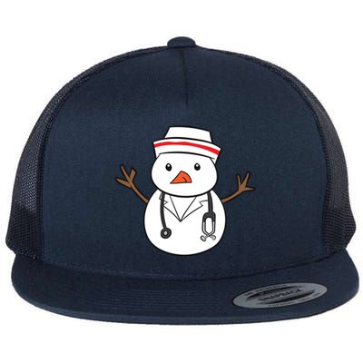 Snow Doctor Christmas Nurse Christmas Doctor Gift Flat Bill Trucker Hat