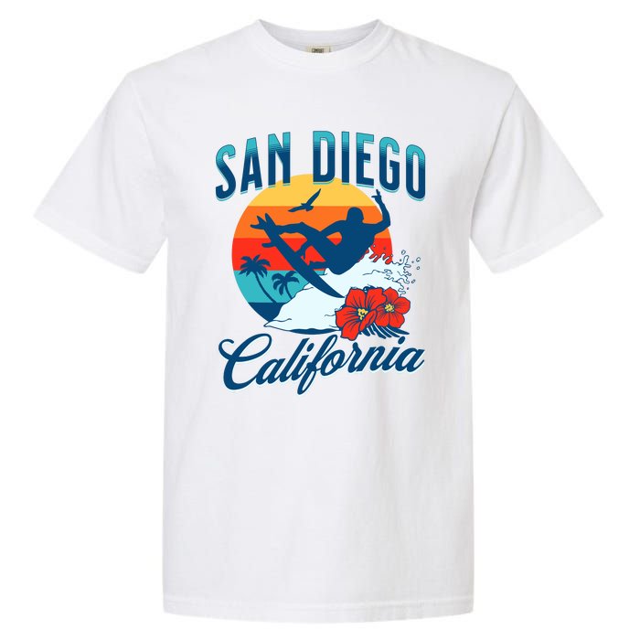 San Diego California Beach Surf Summer Vacation Vintage Garment-Dyed Heavyweight T-Shirt