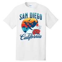 San Diego California Beach Surf Summer Vacation Vintage Tall T-Shirt