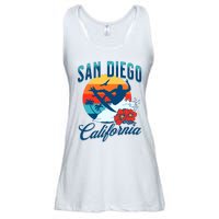 San Diego California Beach Surf Summer Vacation Vintage Ladies Essential Flowy Tank