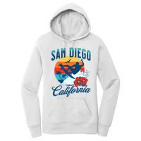 San Diego California Beach Surf Summer Vacation Vintage Women's Pullover Hoodie