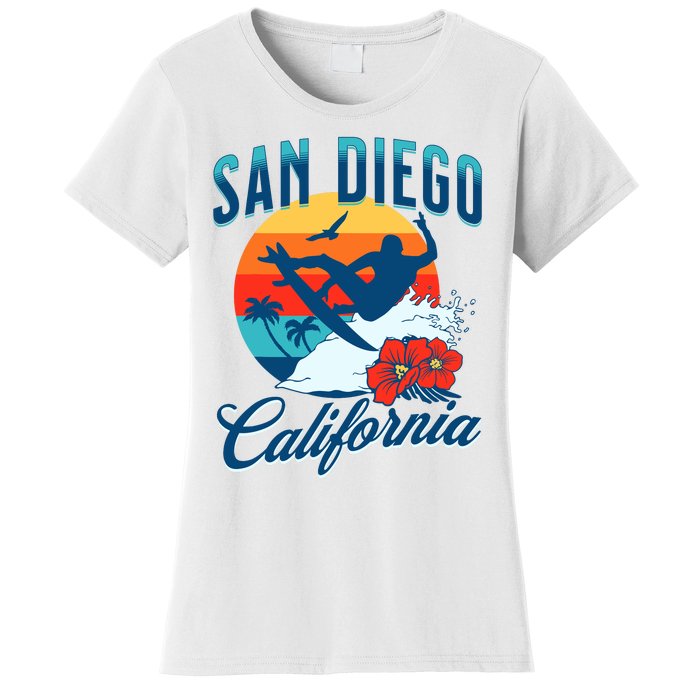 San Diego California Beach Surf Summer Vacation Vintage Women's T-Shirt