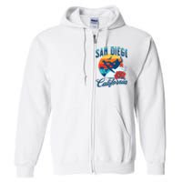 San Diego California Beach Surf Summer Vacation Vintage Full Zip Hoodie