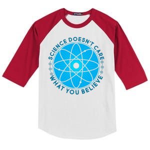 Science Doesn't Care What You Believe Kids Colorblock Raglan Jersey