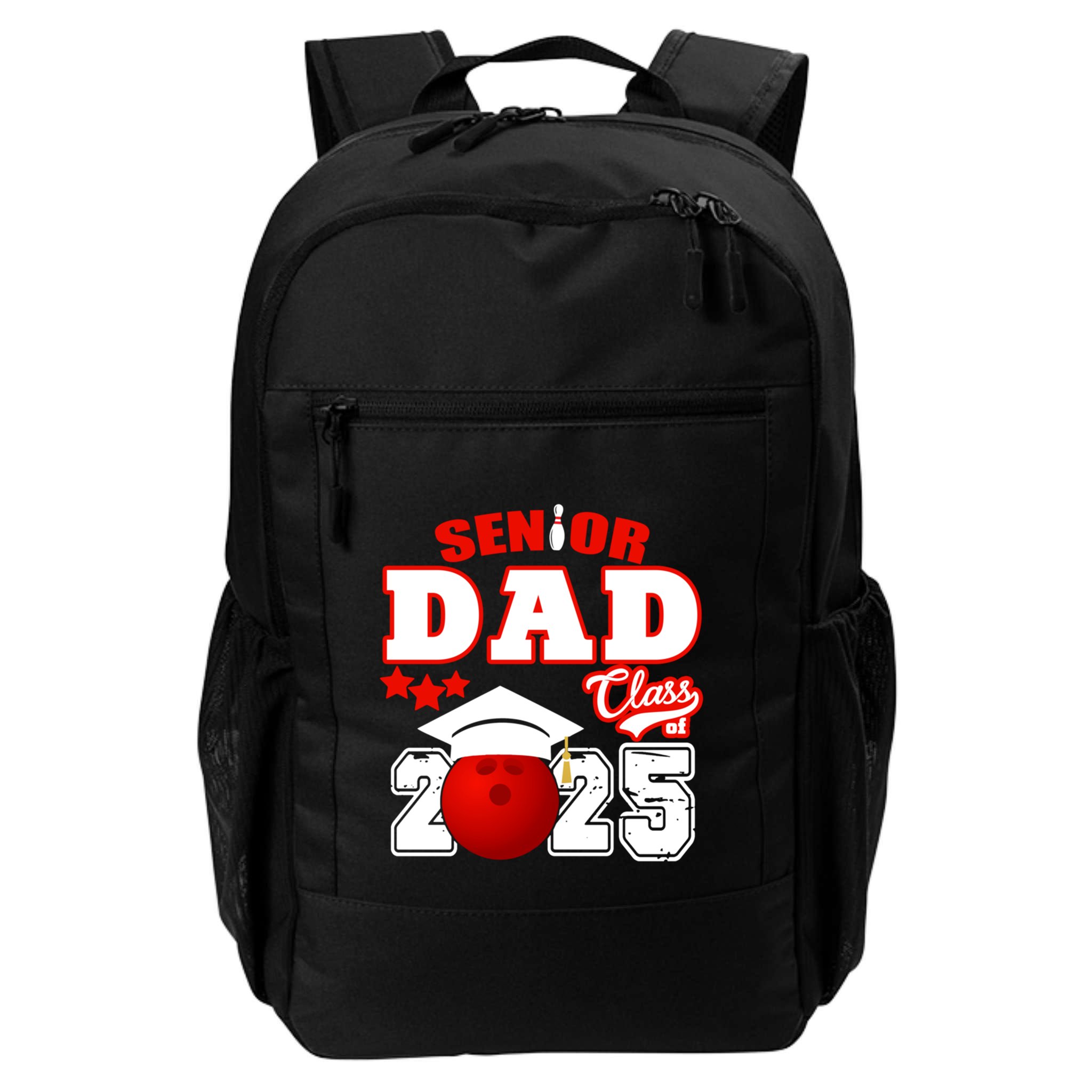 Senior Dad Class Of 2025 Funny Senior 2025 Dad Bowling Funny Gift Backpack