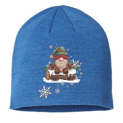 Snowflakes Design Cute Woodland Gnome Wintertime Gift Sustainable Beanie