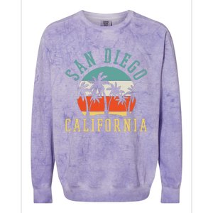 San Diego California Summer Vacation Retro Colorblast Crewneck Sweatshirt