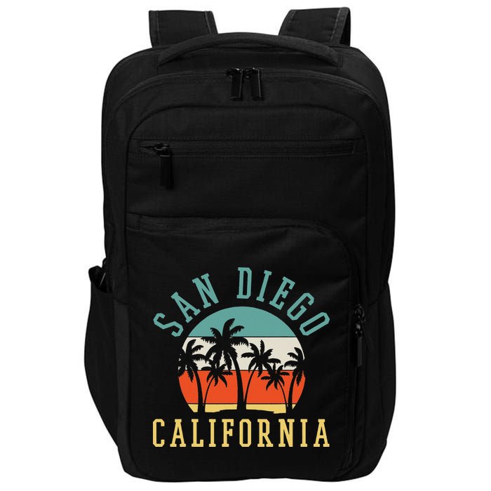 San Diego California Summer Vacation Retro Impact Tech Backpack