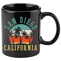 San Diego California Summer Vacation Retro 11oz C Handle Ceramic Mug
