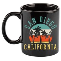 San Diego California Summer Vacation Retro 11oz C Handle Ceramic Mug