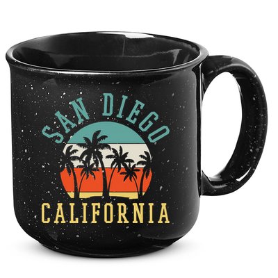 San Diego California Summer Vacation Retro 15oz Campfire Ceramic Mug