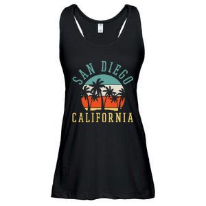 San Diego California Summer Vacation Retro Ladies Essential Flowy Tank