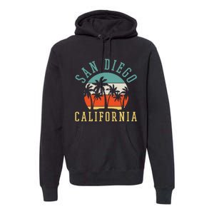 San Diego California Summer Vacation Retro Premium Hoodie