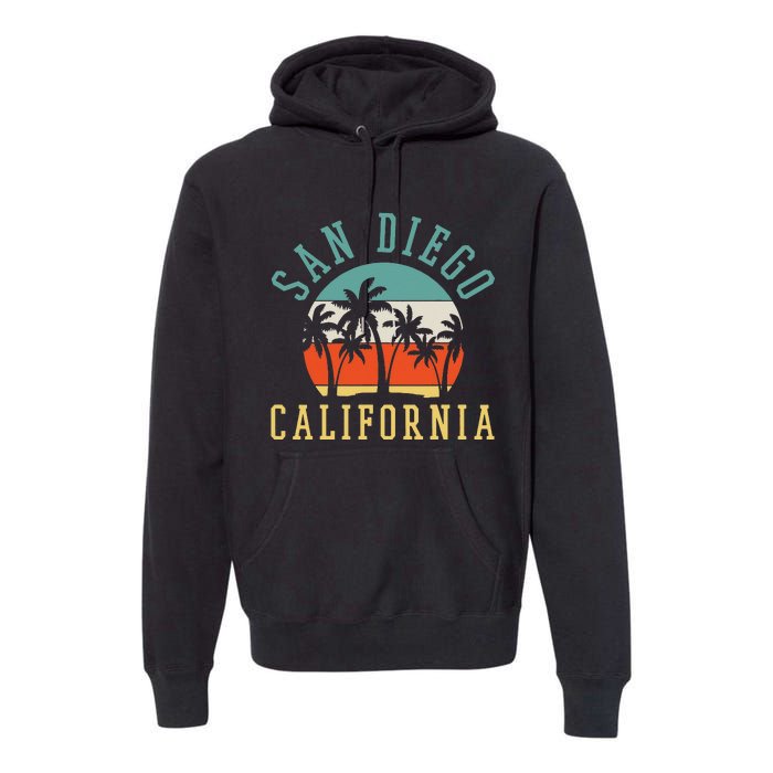 San Diego California Summer Vacation Retro Premium Hoodie