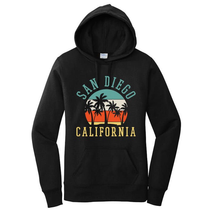 San Diego California Summer Vacation Retro Women's Pullover Hoodie