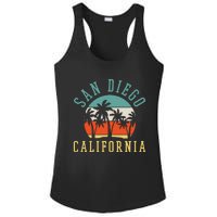 San Diego California Summer Vacation Retro Ladies PosiCharge Competitor Racerback Tank