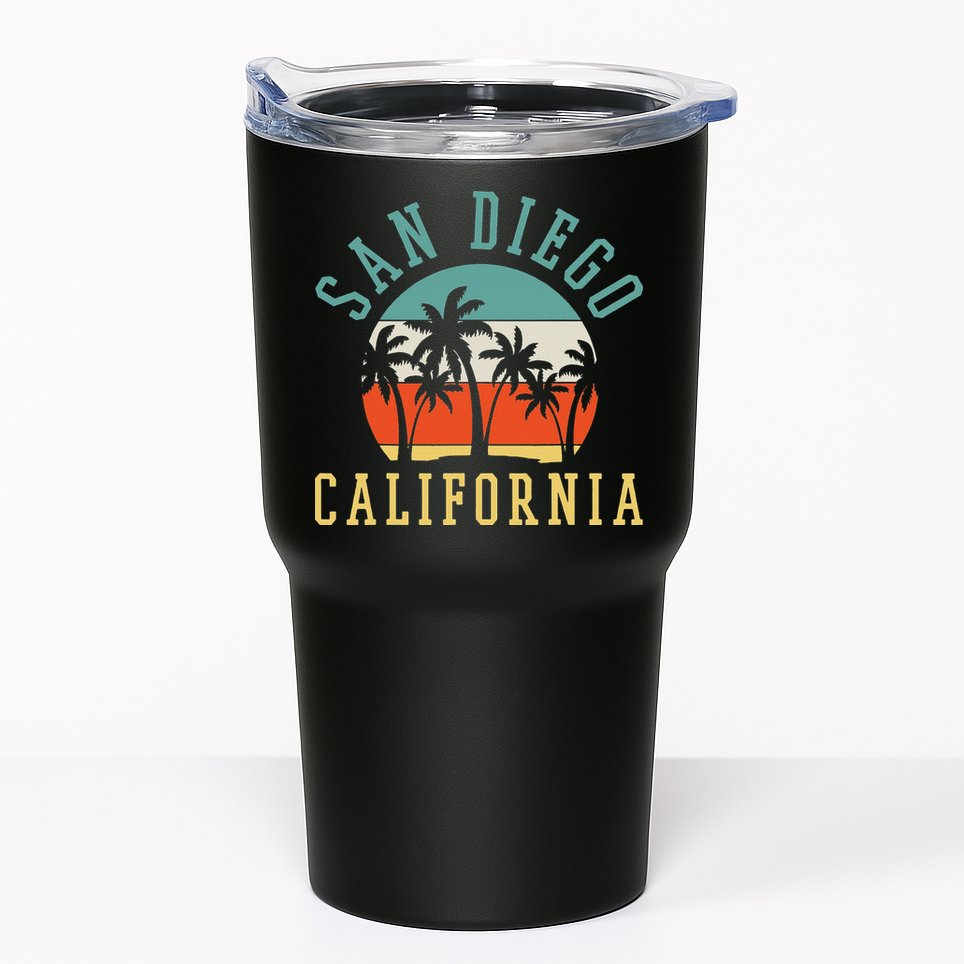 San Diego California Summer Vacation Retro Tumbler