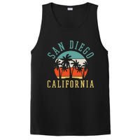 San Diego California Summer Vacation Retro PosiCharge Competitor Tank