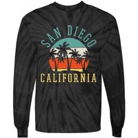 San Diego California Summer Vacation Retro Tie-Dye Long Sleeve Shirt