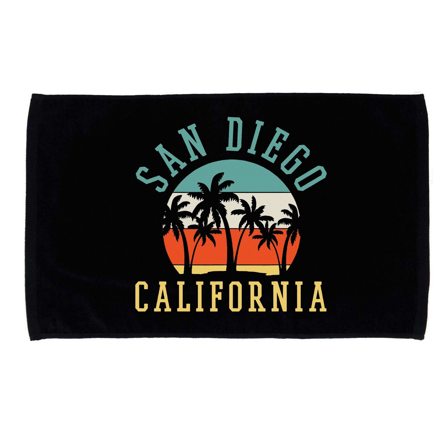 San Diego California Summer Vacation Retro Microfiber Hand Towel