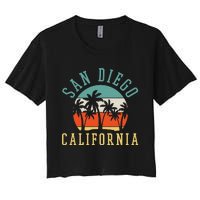 San Diego California Summer Vacation Retro Women's Crop Top Tee