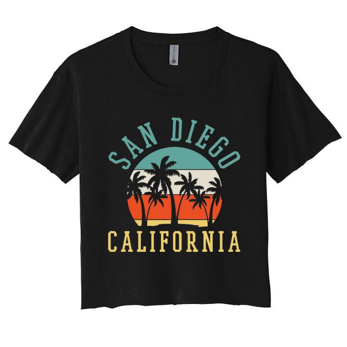 San Diego California Summer Vacation Retro Women's Crop Top Tee