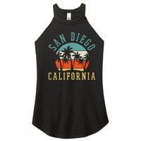 San Diego California Summer Vacation Retro Women's Perfect Tri Rocker Tank