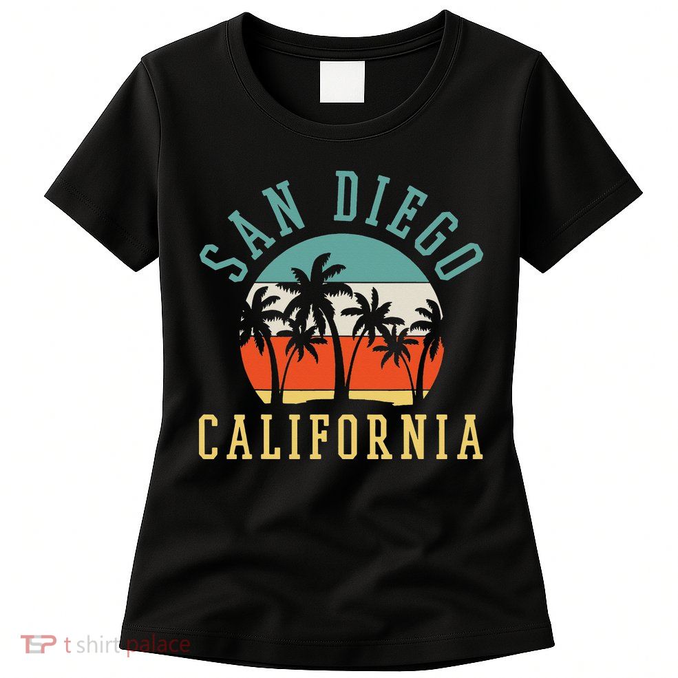 San Diego California Summer Vacation Retro Womens T-Shirt