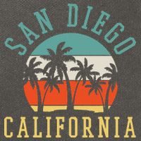 San Diego California Summer Vacation Retro Cotton Canvas Backpack