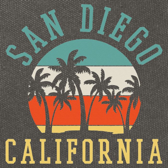San Diego California Summer Vacation Retro Cotton Canvas Backpack
