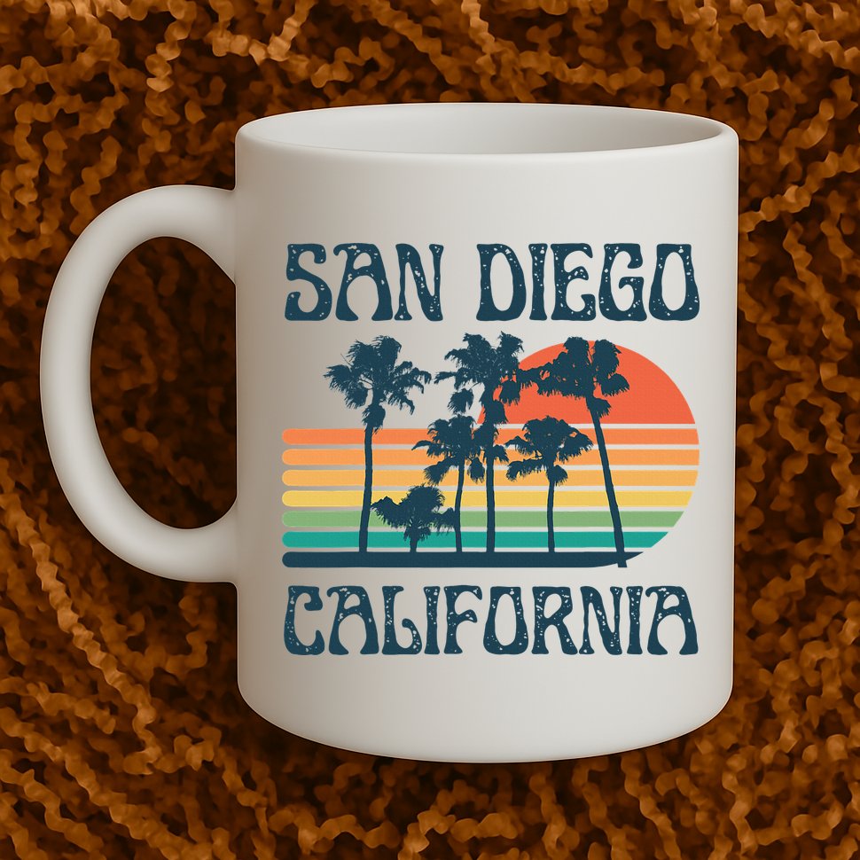 San Diego California Summer Vacation Vintage Mug