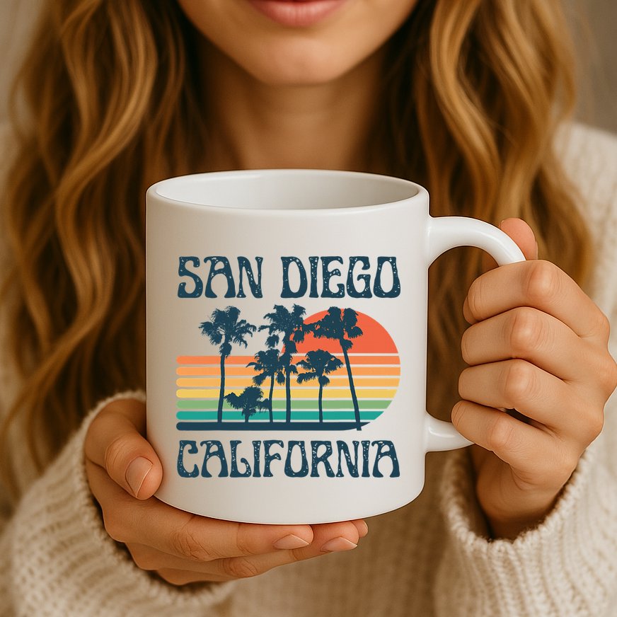 San Diego California Summer Vacation Vintage Mug