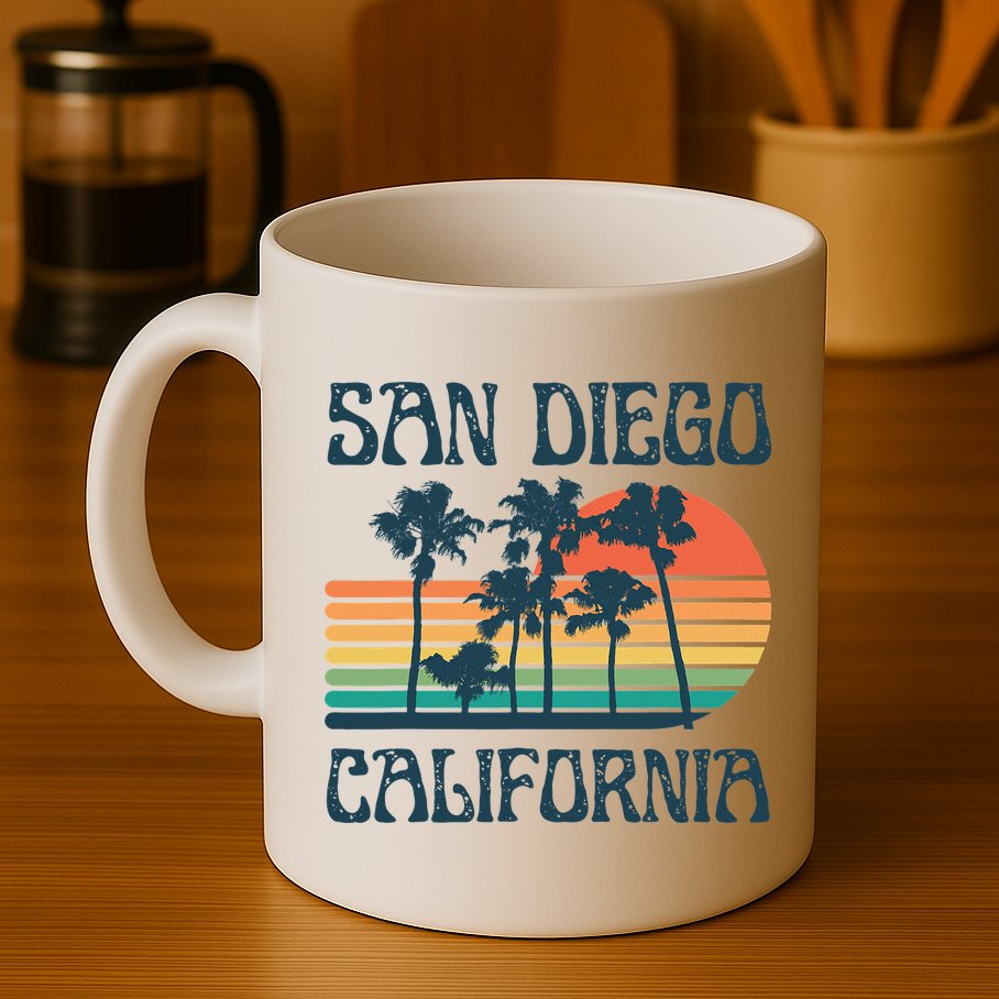 San Diego California Summer Vacation Vintage Mug
