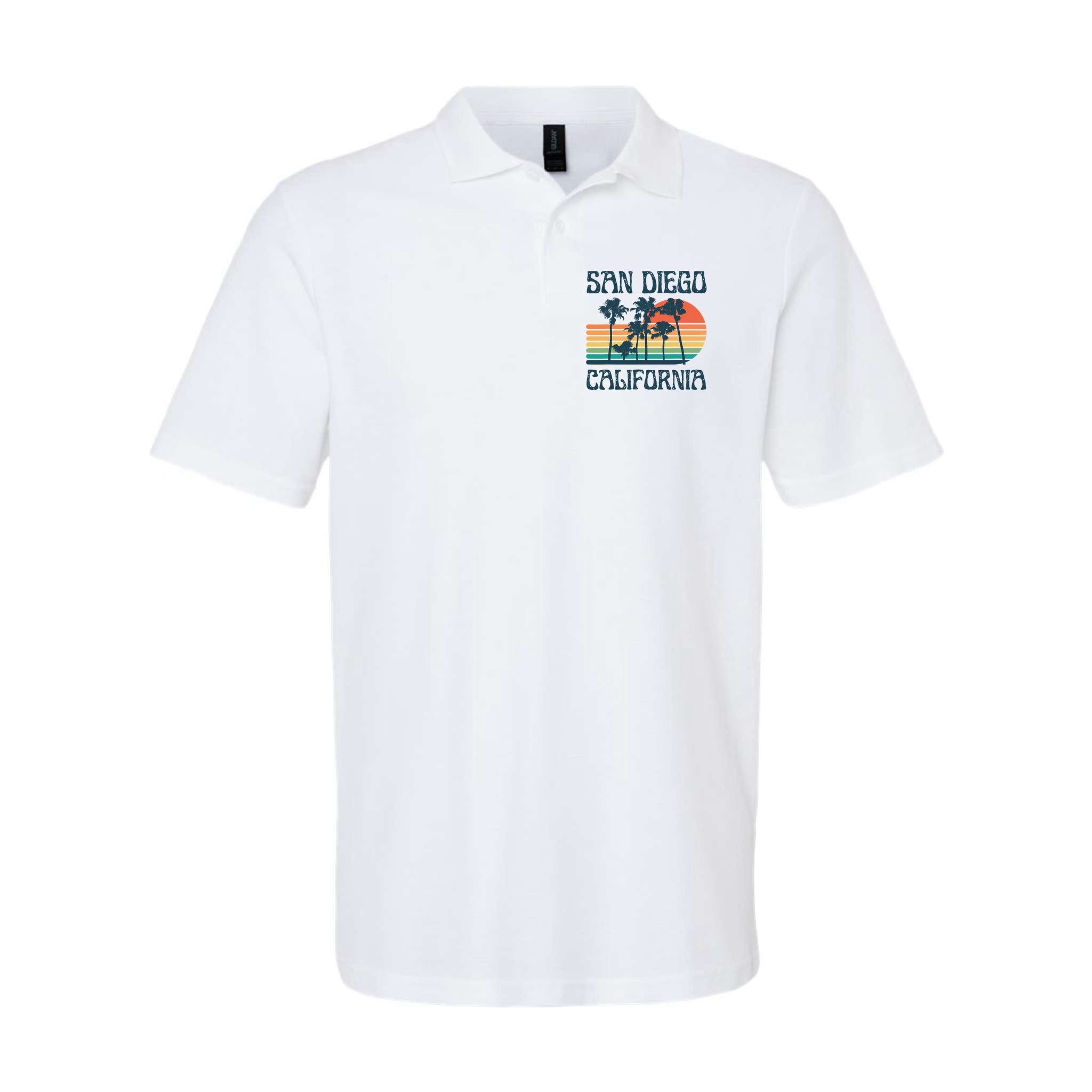 San Diego California Summer Vacation Vintage Polo