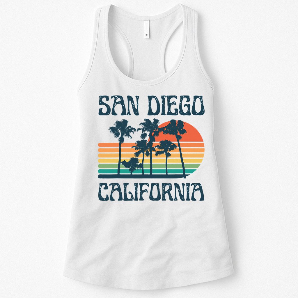 San Diego California Summer Vacation Vintage Womens Tank Top