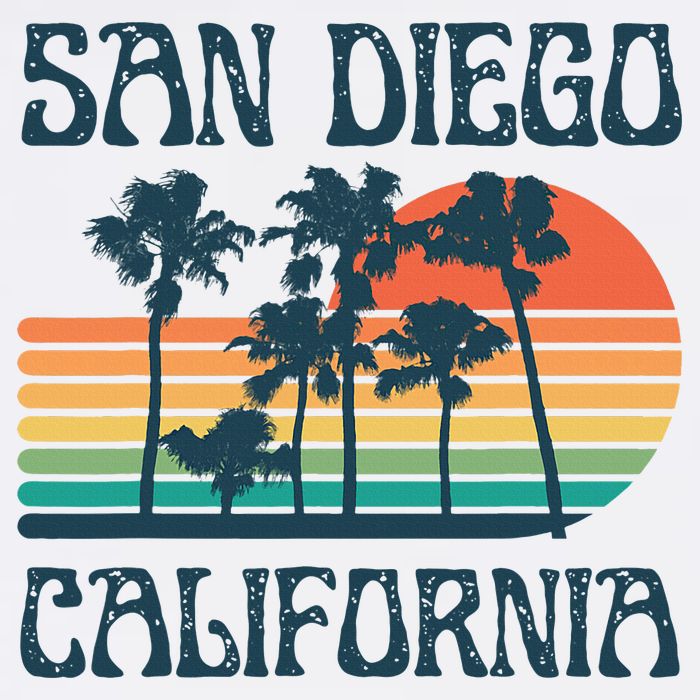 San Diego California Summer Vacation Vintage Womens Tank Top