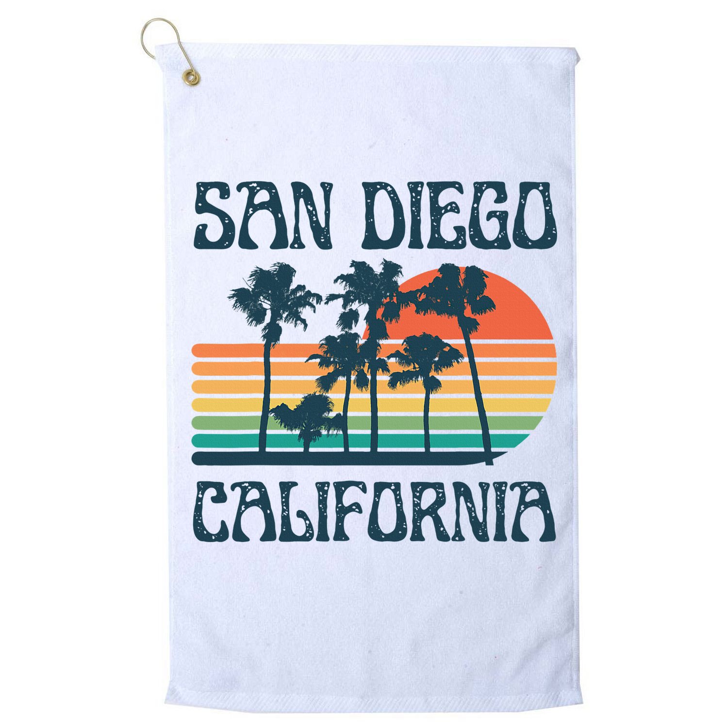 San Diego California Summer Vacation Vintage Golf Towel