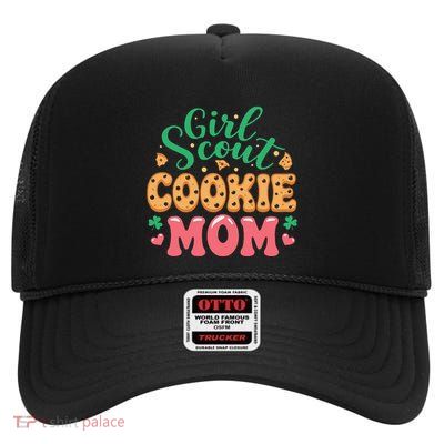 Scout Design Cookie Mom Funny Girl Troop Leader Cookie Gifts High Crown Mesh Back Trucker Hat