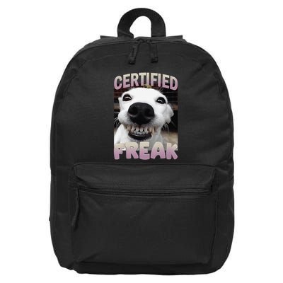 Silly Dog Certified Freak Dog I Got That Dog In Me Meme 16 in Basic Backpack
