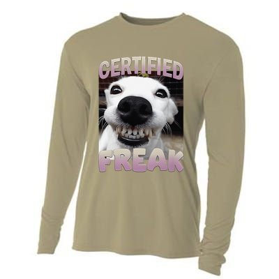 Silly Dog Certified Freak Dog I Got That Dog In Me Meme Cooling Performance Long Sleeve Crew