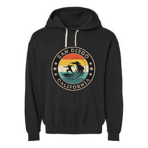 San Diego California Surfing San Diego Garment-Dyed Fleece Hoodie