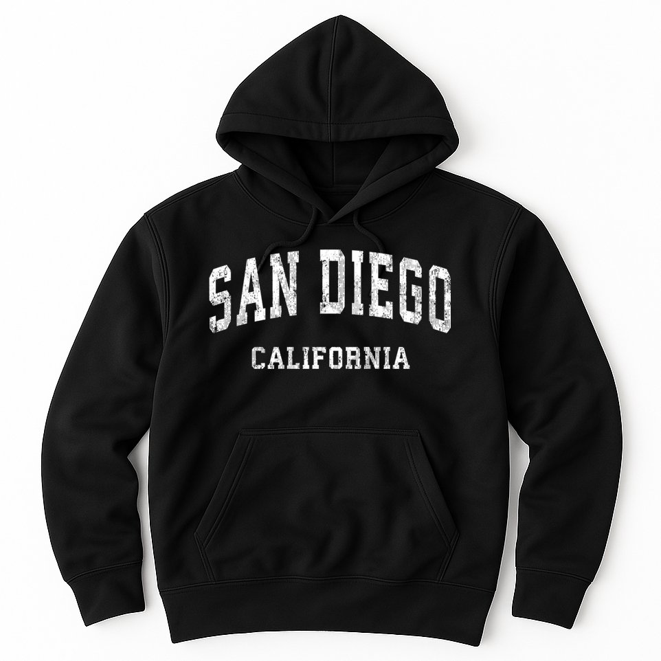 San Diego California Ca Vintage Varsity Sports Hoodie