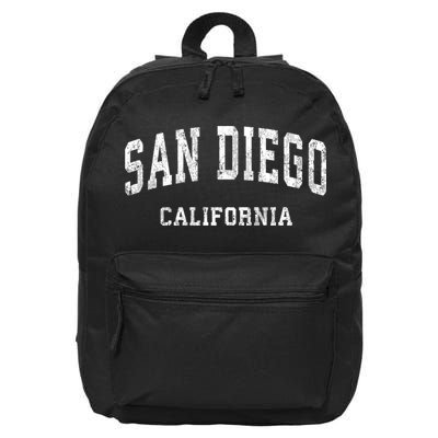 San Diego California Ca Vintage Varsity Sports 16 in Basic Backpack